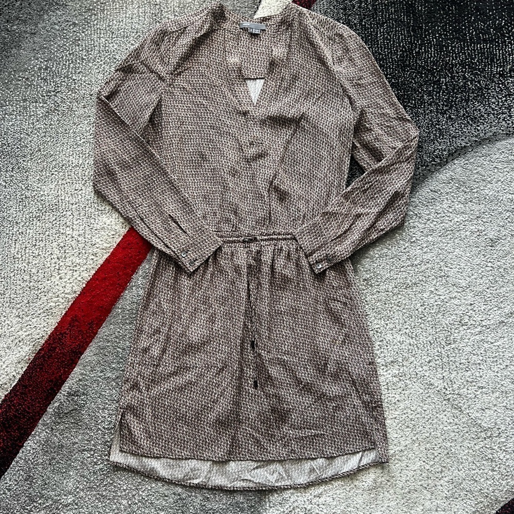 Vince Multi Print Shirt Mini Dress